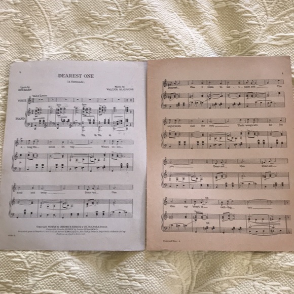 “ DEAREST ONE” , Hey serenade, Vintage sheet music. Gorgeous image. - Picture 5 of 10